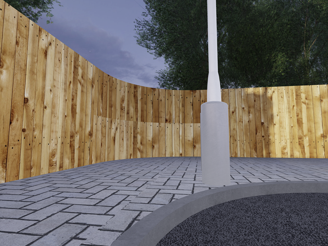 Landscaped plaza courtyard